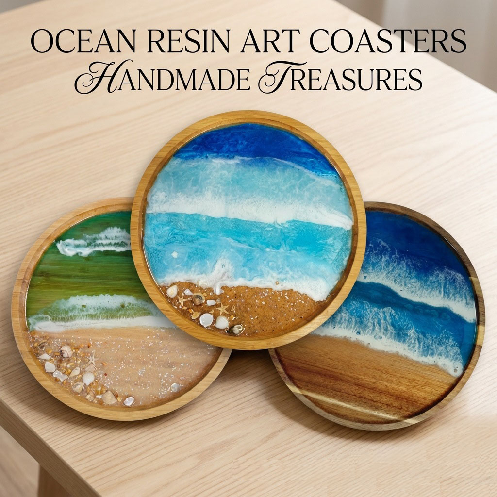 Resin Art Wooden Tray - Drewniana taca do serwowania z żywicą