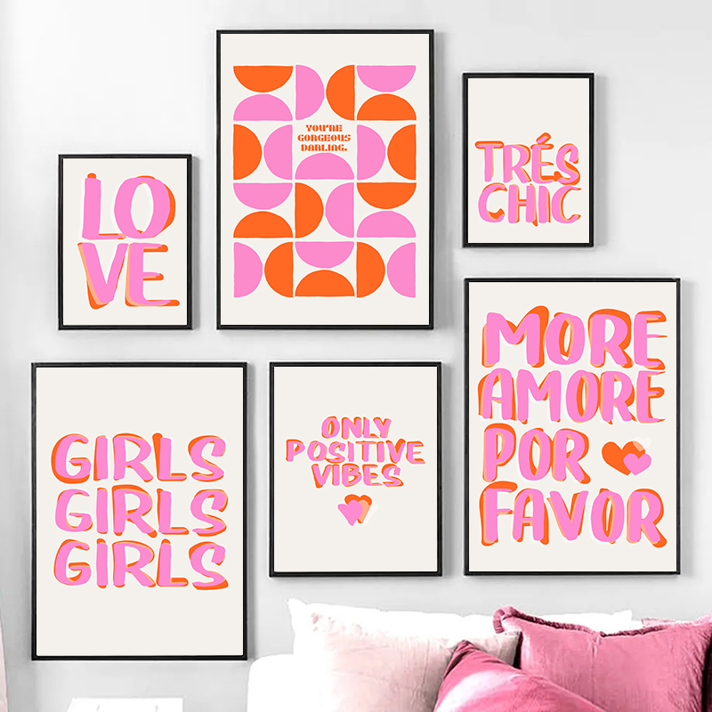 Resin Art And Deco - Nordic Only Positive Vibes Girls Różowe