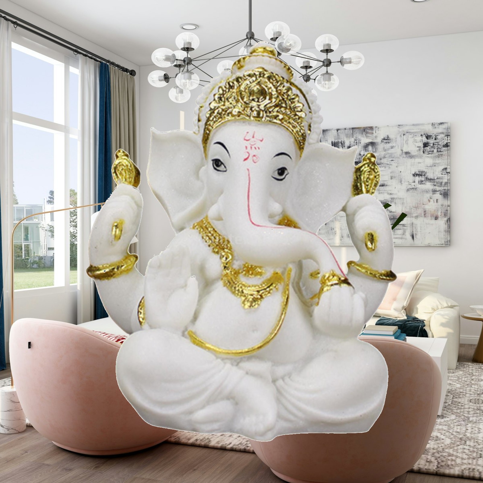 Resin Art India - Indyjska dekoracyjna rzeźba Buddy z żywicy,
